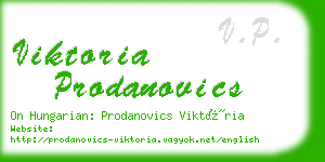 viktoria prodanovics business card